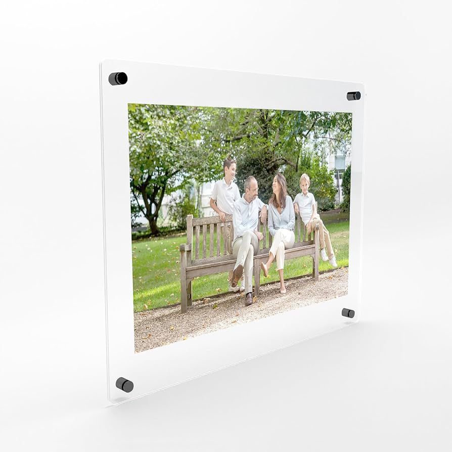 Fab Glass and Mirror Floating Acrylic Picture Frame 10x10, Double Panel Fits Art up to 6x8 inches... | Amazon (US)