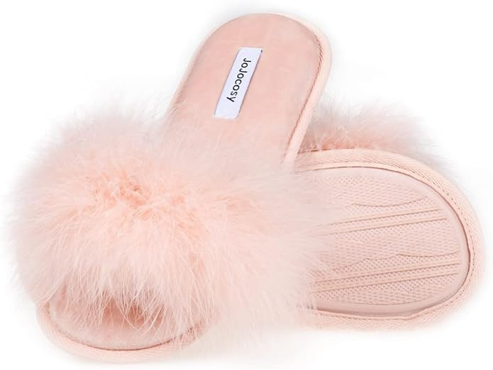 Extreme Plush Lady’s Sexy Slip-on Comfortable Slippers Women’s Fluffy Indoor Open-toe Scuff | Amazon (US)