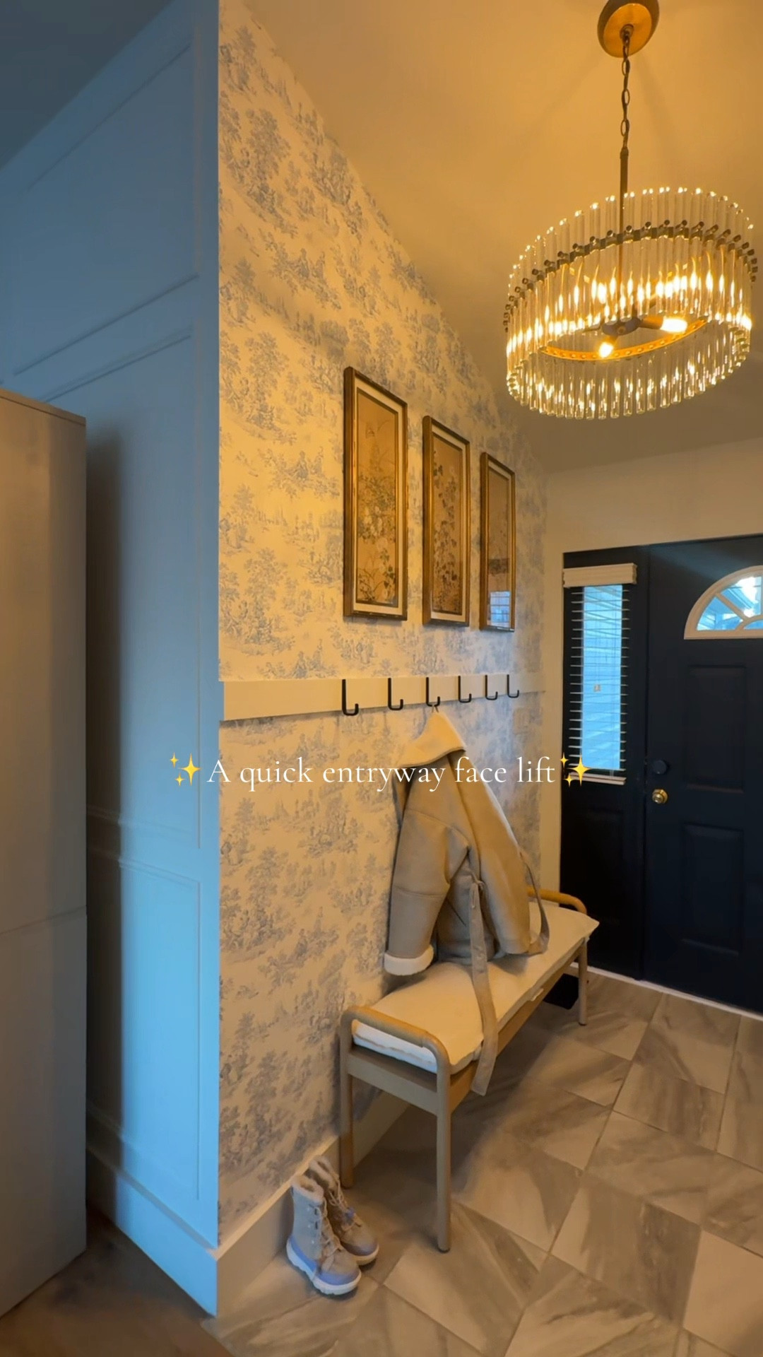 Did a little entryway face lift with some peel & stick wallpaper! 

#LTKHome #LTKFindsUnder100