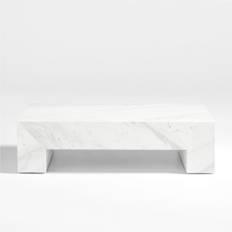 Paramount Grey & White Marble 56" Rectangular Coffee Table + Reviews | Crate & Barrel | Crate & Barrel