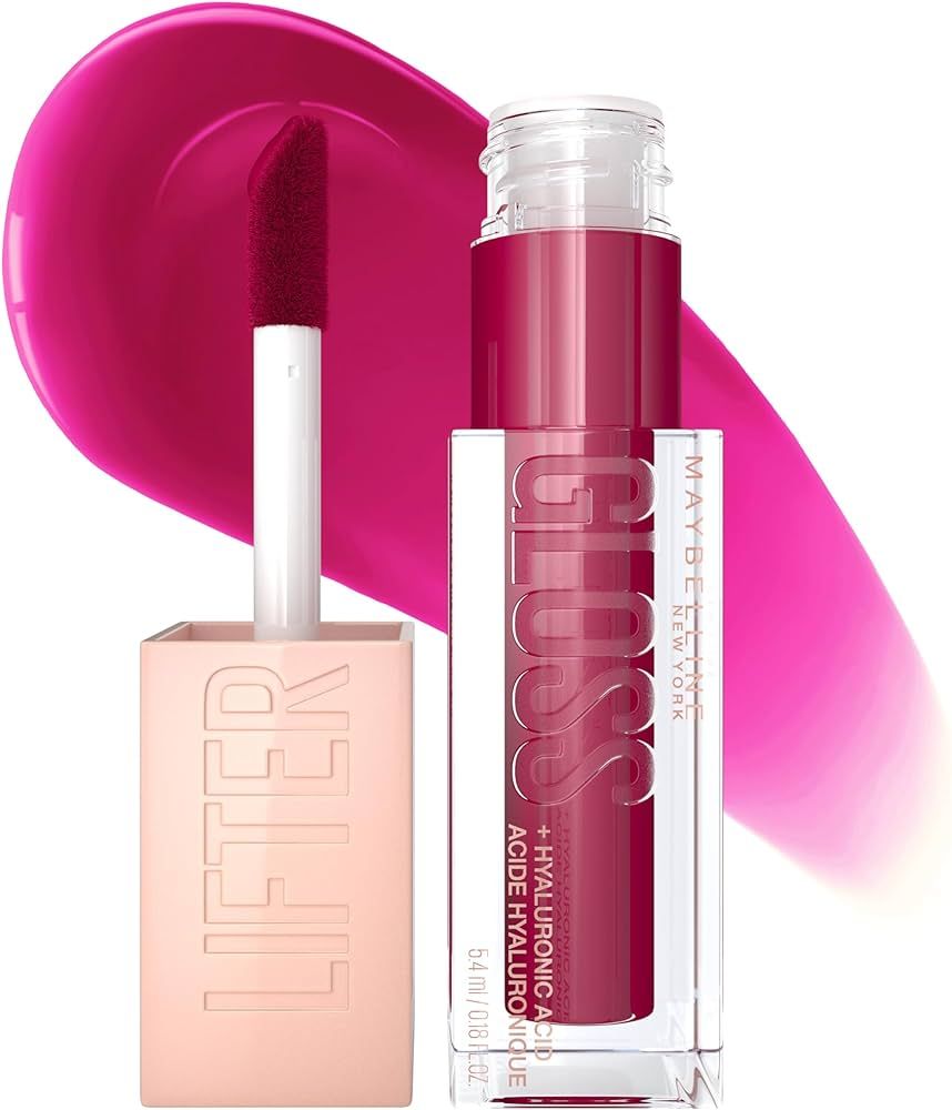 Maybelline New York Lifter Gloss Hydrating Lip Gloss with Hyaluronic Acid, Taffy, Sheer Berry, 1 ... | Amazon (US)