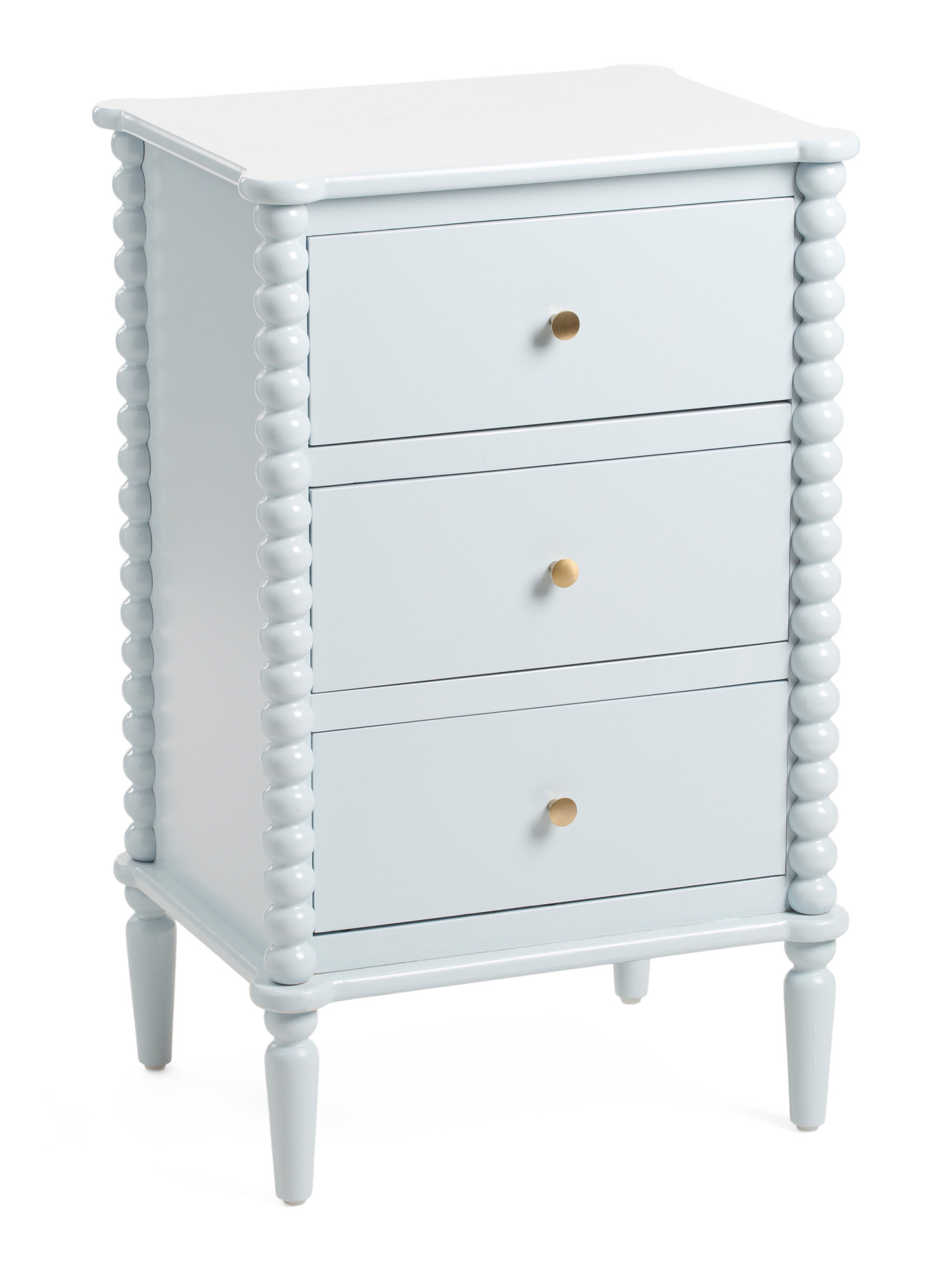 32in Three Drawer Side Table With Spindle Legs | Marshalls