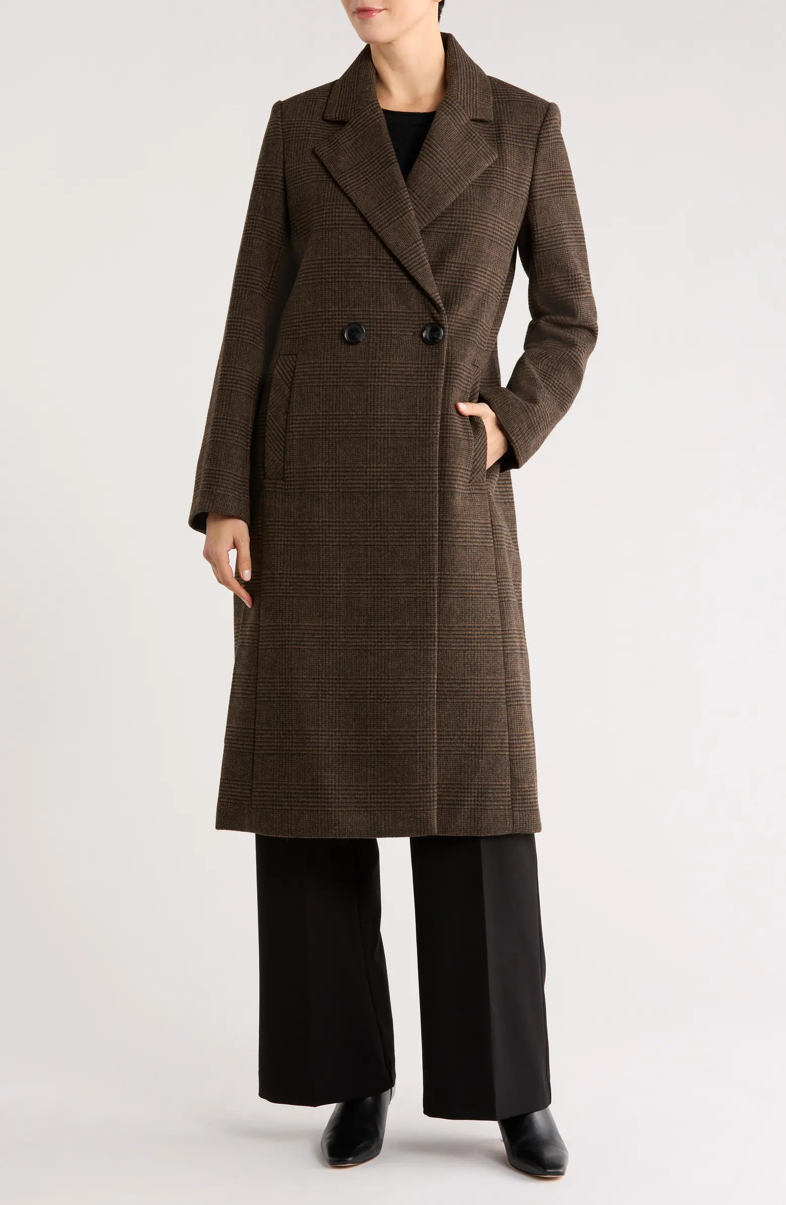 Plaid Double Breasted Coat | Nordstrom Rack