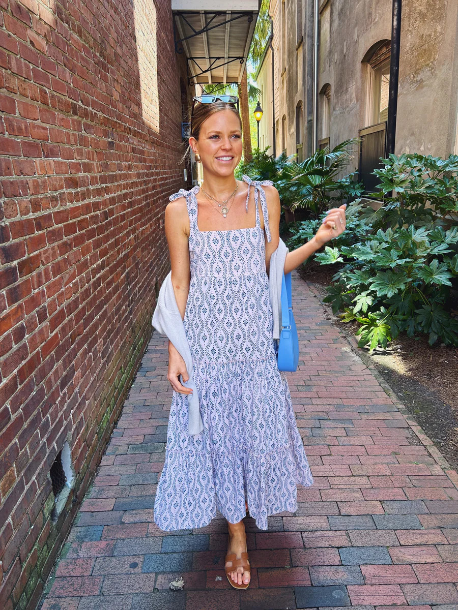 Electra Maxi Dress Whisper Pink Dainty Vine | Madison Mathews