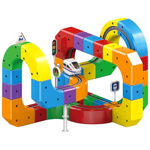 Rail Electric Train Set, Race Tracks for Boys Electric, 3D Magic Flexible Race Tracks for Kids, Race Car Track Easy to Detach and Store, Dinosaur Toys for 3-8 Years Old Boys & Girls | Amazon (US)