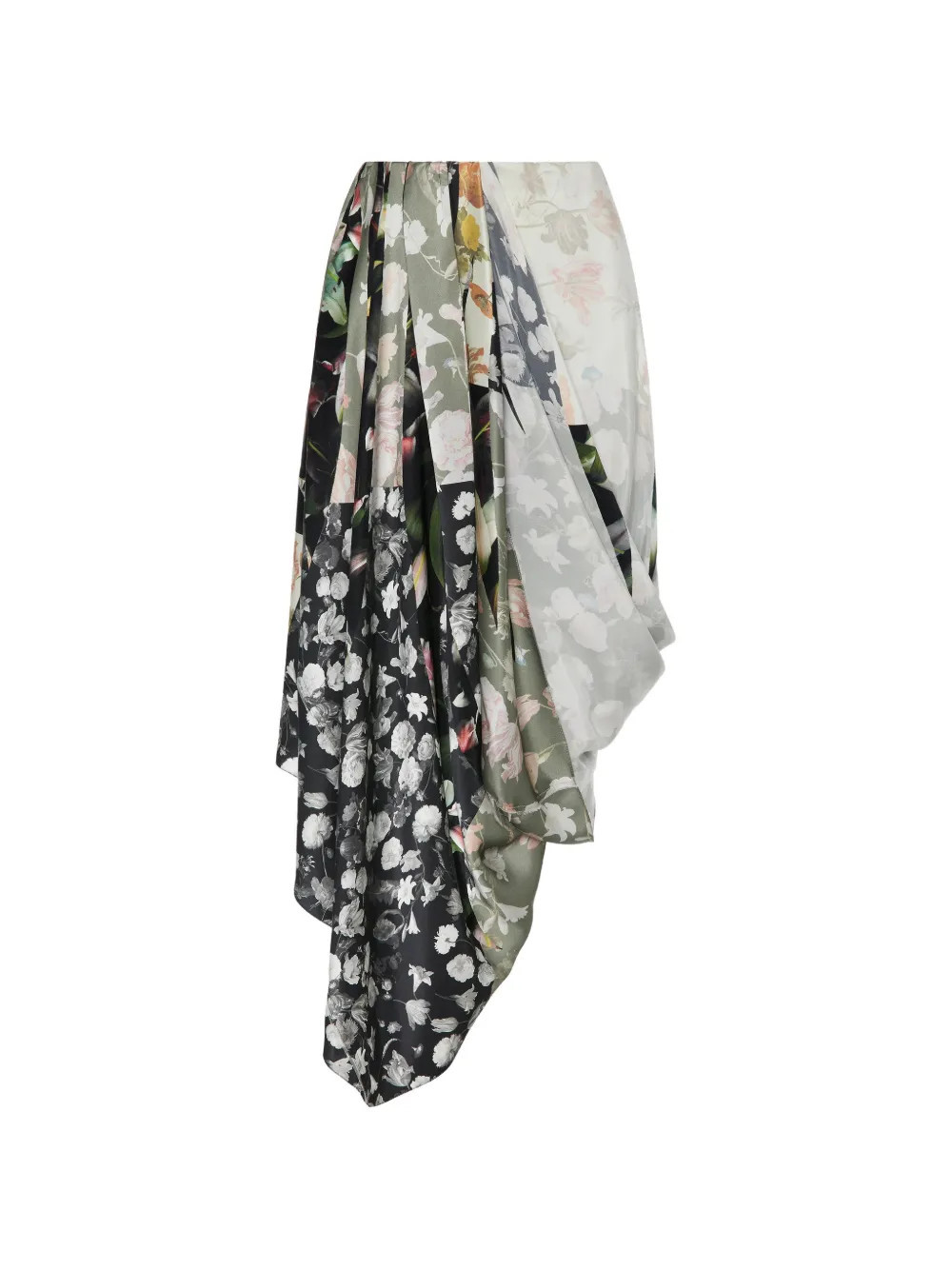 Maison Margiela silk floral draped skirt - Black | Farfetch Global