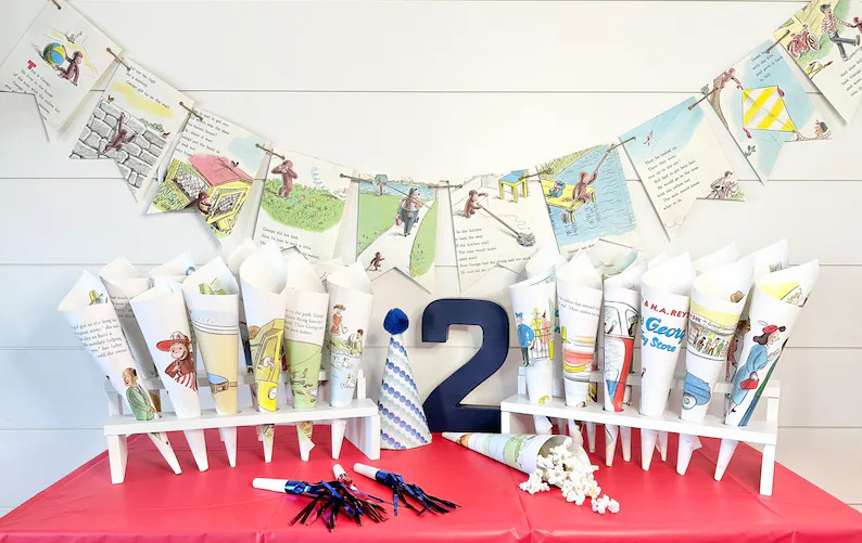 CURIOUS GEORGE MONKEY Storybook Book Page Banner Garland Birthday Party Decor Decoration - Etsy | Etsy (US)