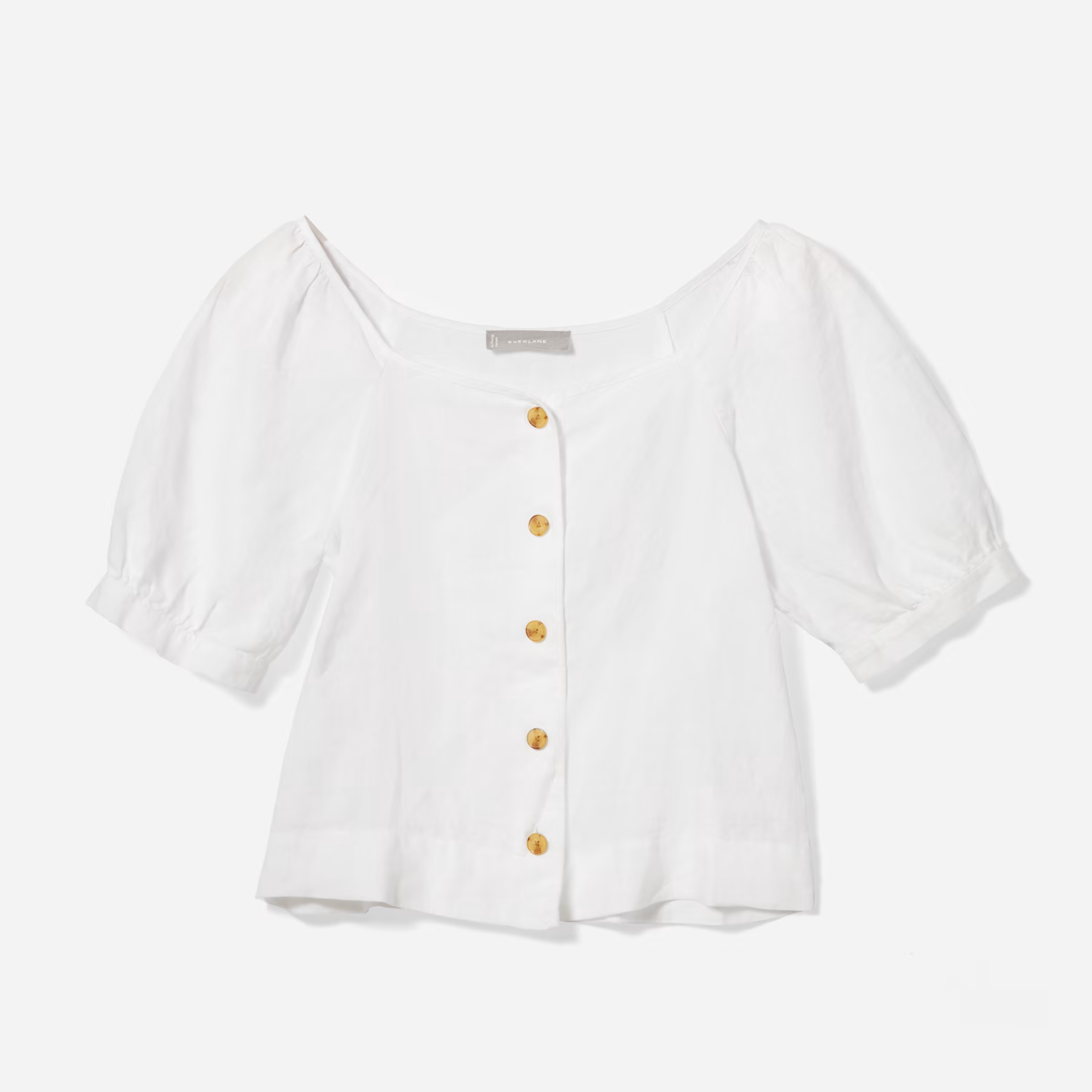 The Linen Puff-Sleeve Top | Everlane