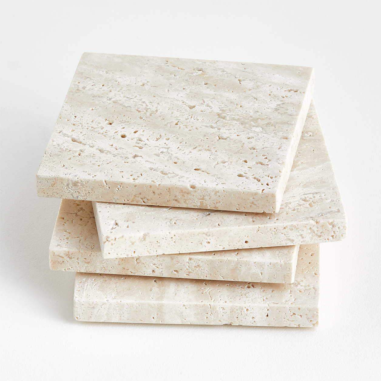 Travertine Coasters, Set of 4 + Reviews | Crate & Barrel | Crate & Barrel