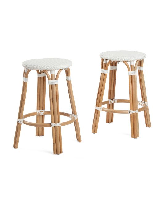 Set Of 2 Indoor Outdoor Backless Bistro Counter Stools | TJ Maxx