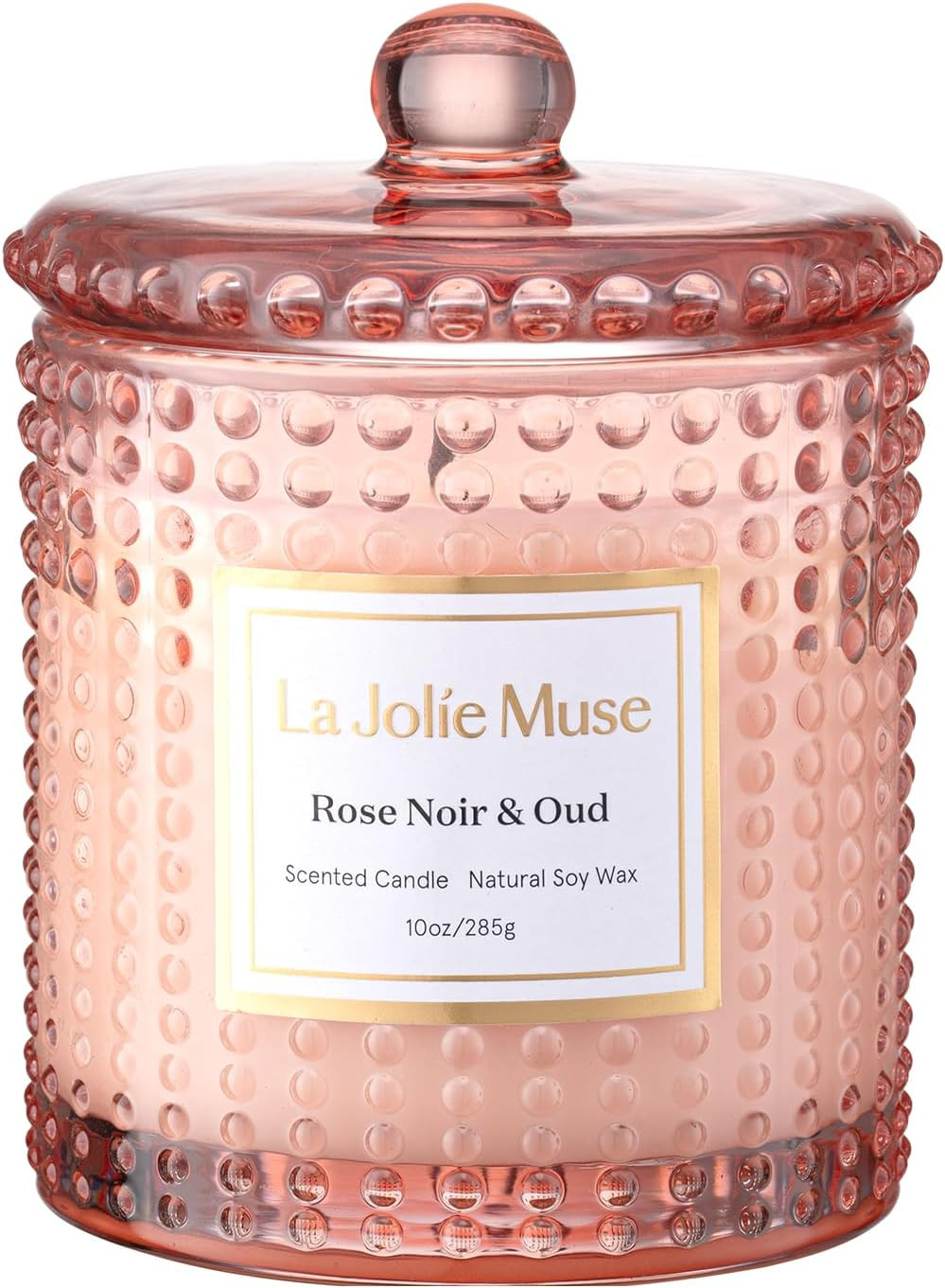 LA JOLIE MUSE Rose Noir & Oud Scented Candle – Lemon, Rose & Oud | 10 oz Natural Soy Wax | 55 H... | Amazon (US)