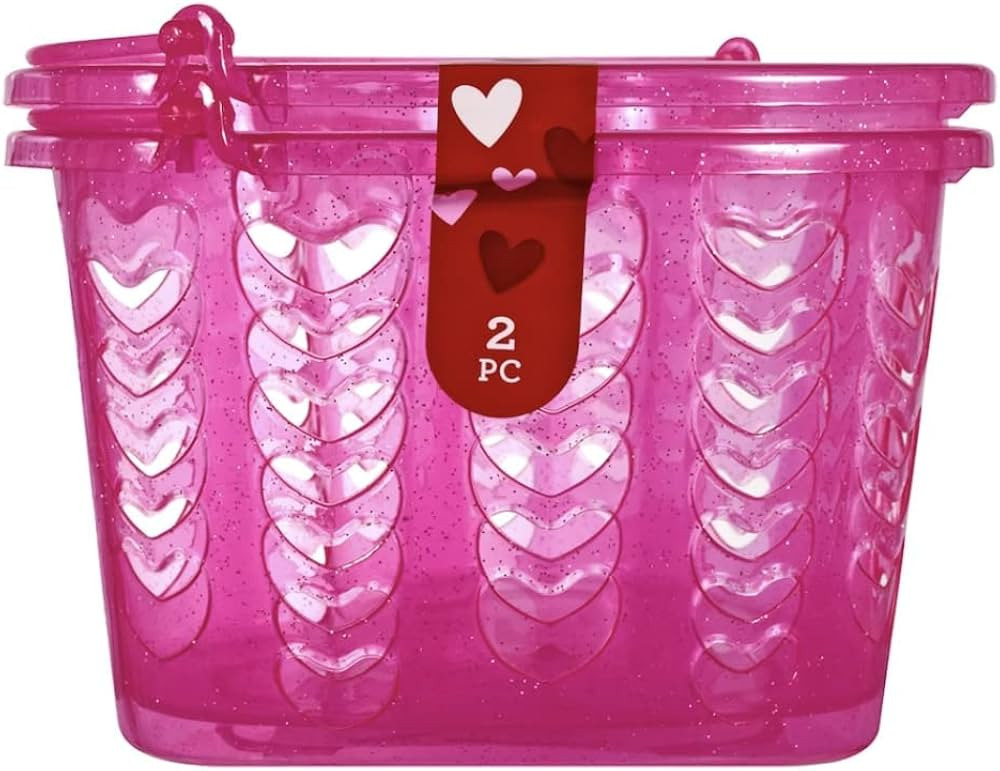 TLC Love Gift Basket with Handle 2pack Pink for Valentines Day Or Just Because Heart 5.5"x5" | Amazon (US)