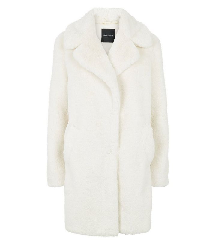 White Faux Fur Longline Coat | New Look | New Look (UK)