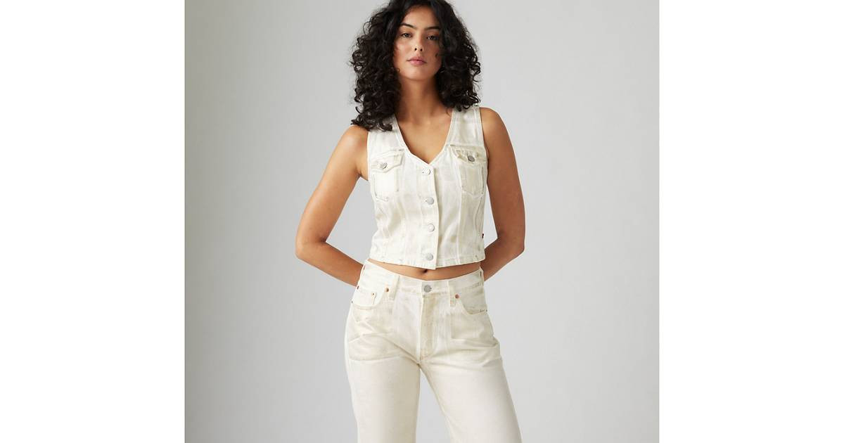 Coated Bella Denim Corset Top - White | Levi's® US | Levi's US
