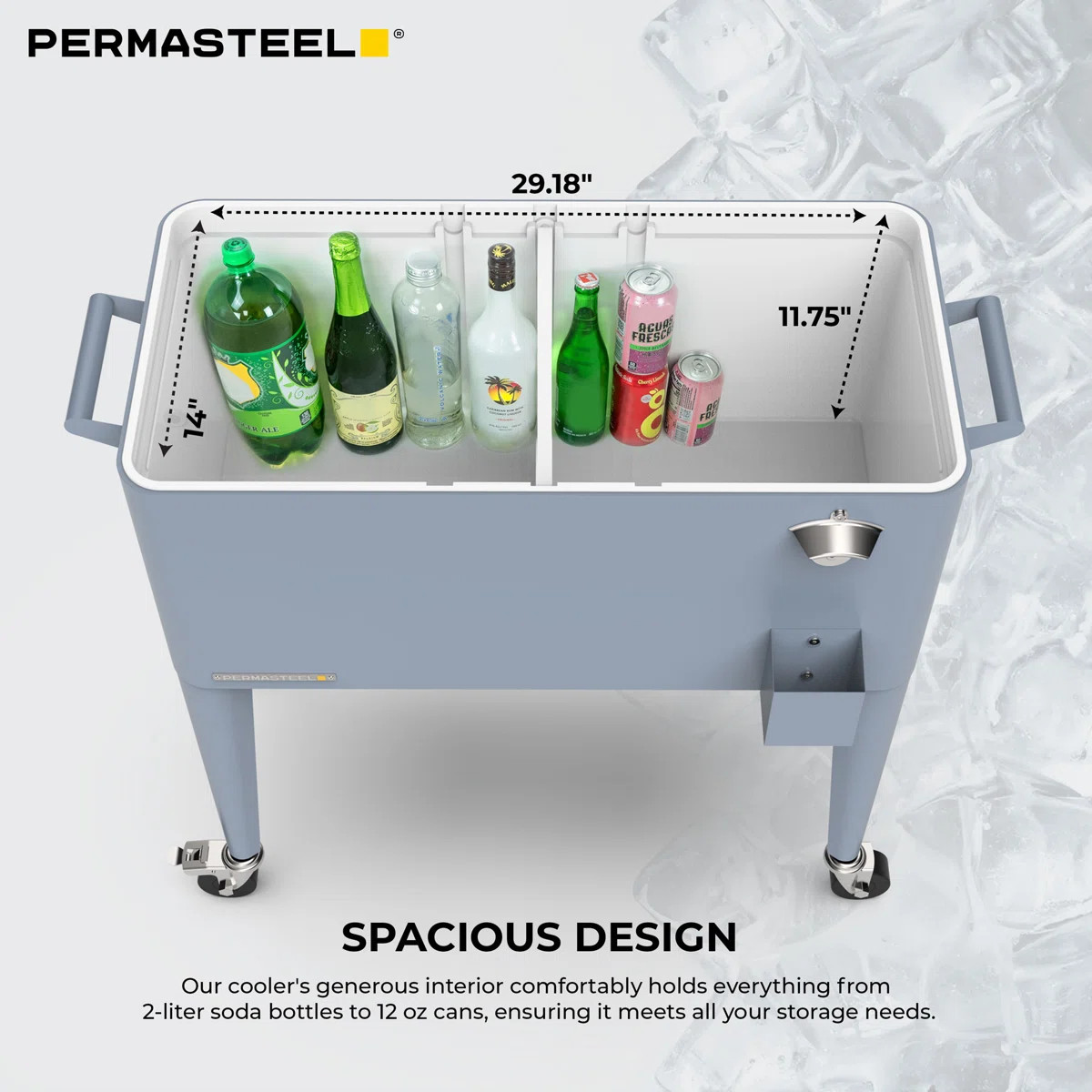 Permasteel 80-Qt Classic Outdoor Patio Cooler On Wheels | Wayfair North America