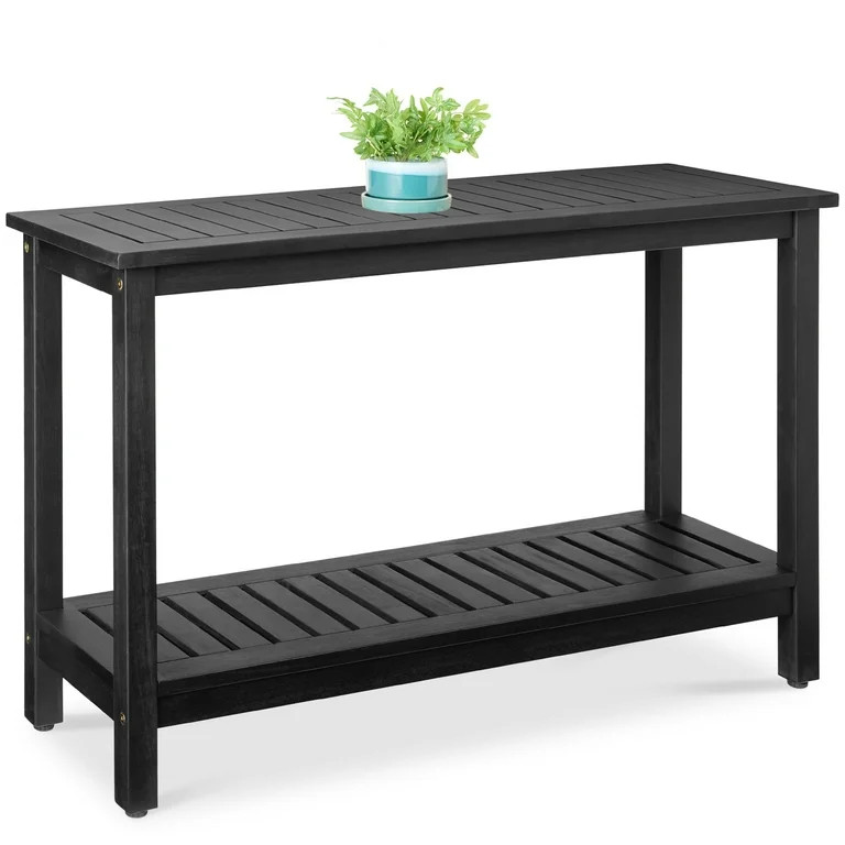 Best Choice Products 48in 2-Shelf Indoor Outdoor Wooden Console Table Multifunctional Buffet Bar ... | Walmart (US)