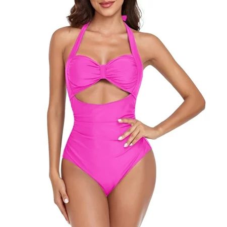 2DXuixsh Swimwear Sequin Bikini 2023 Women s Swimsuit Solid Open Belly Swimsuit Neckline Thin High W | Walmart (US)