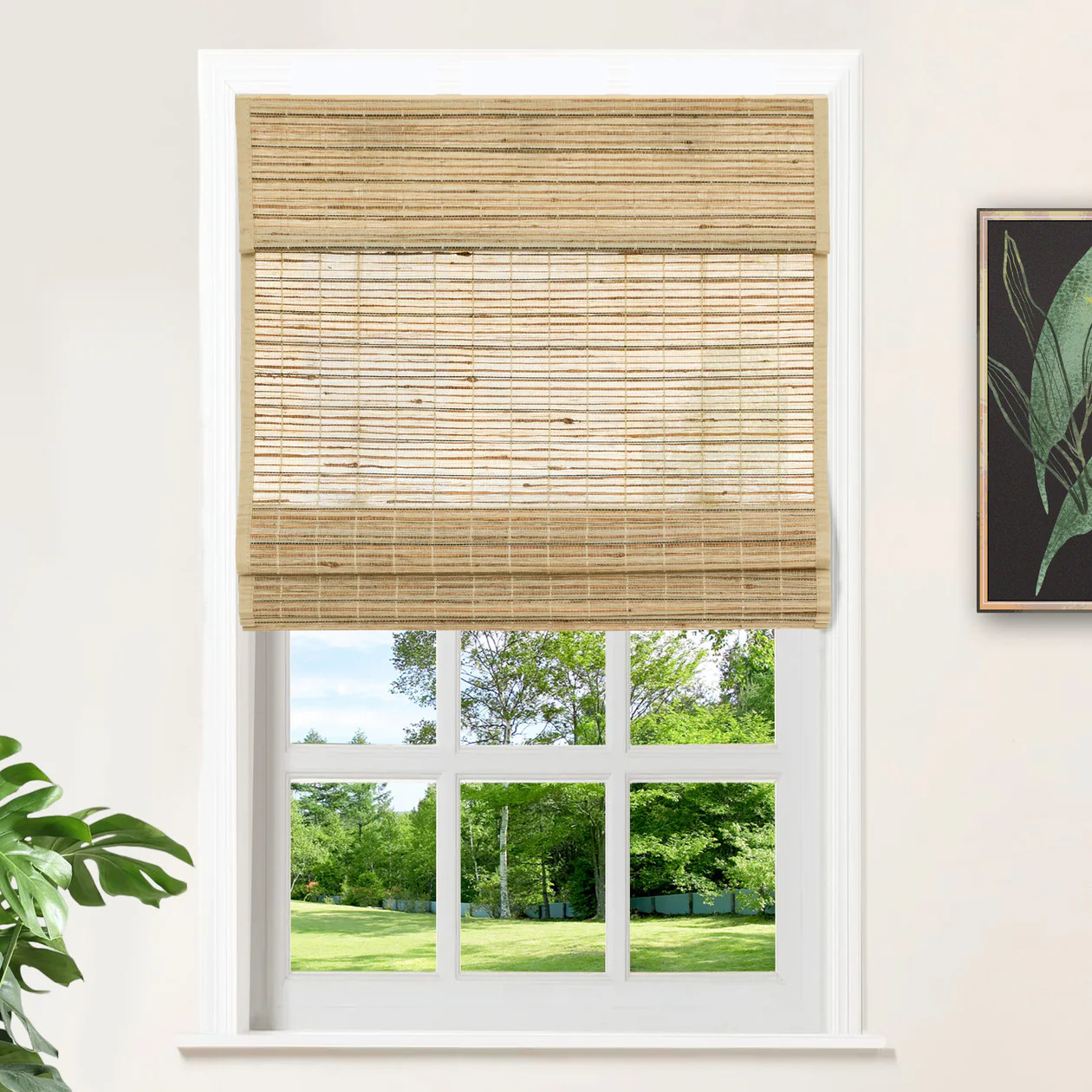 Natural Bamboo Roman Shades Light Filtering Bamboo Shades Cordless | Homerilla