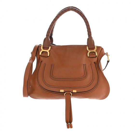 CHLOE Calfskin Medium Marcie Satchel Tan | FASHIONPHILE | Fashionphile