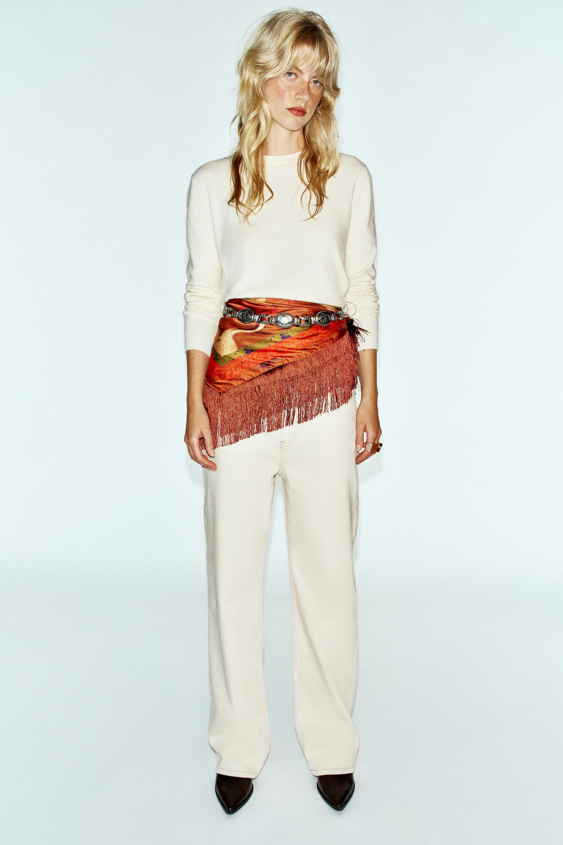 HERON PRINT SATIN SCARF - Red - M | Zara US