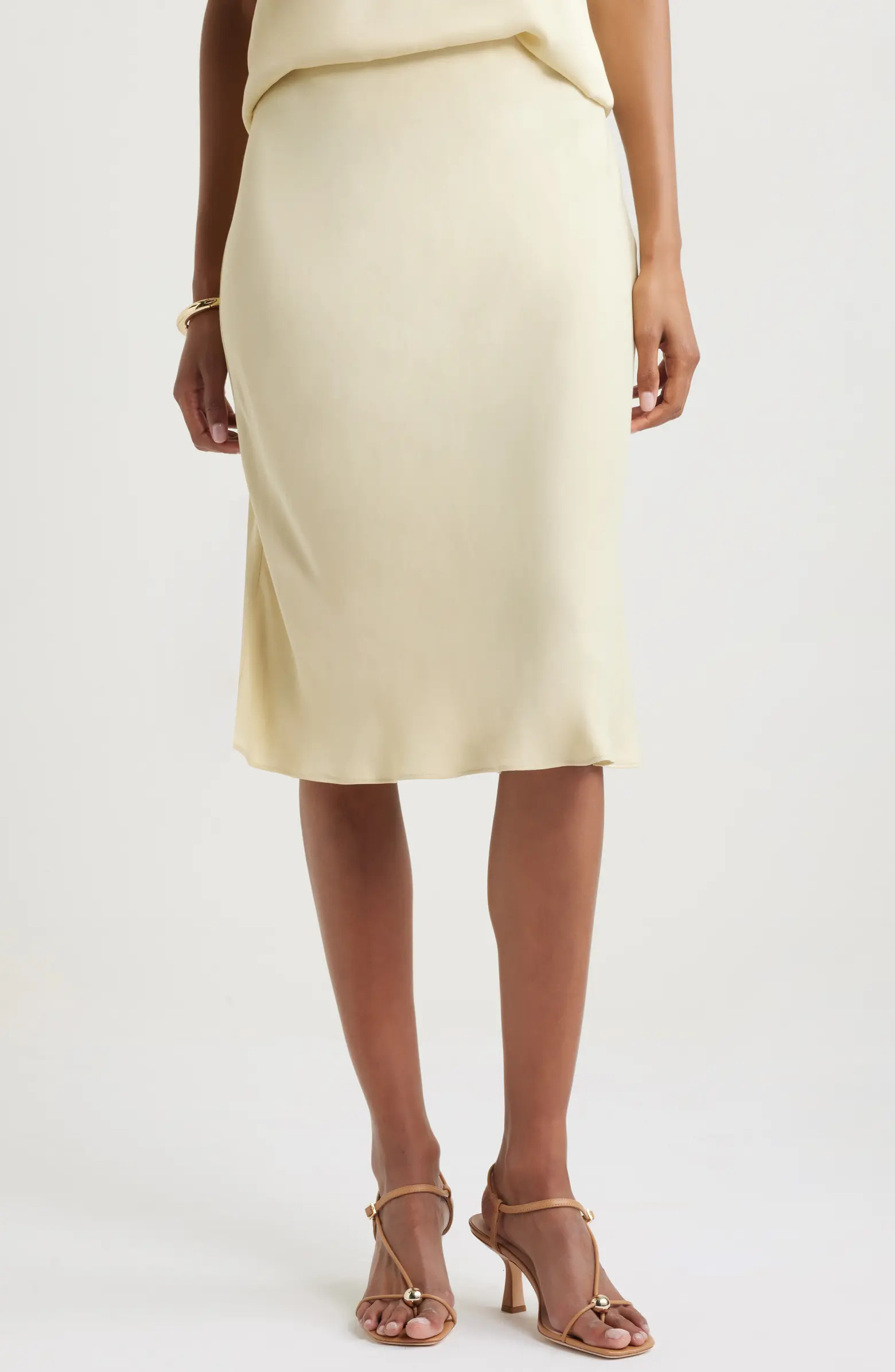 Bias Cut Satin Midi Skirt | Nordstrom