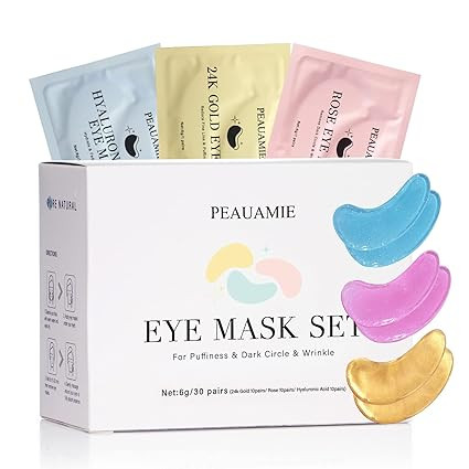 Under Eye Patches Gold and Hyaluronic Acid for puffy eyes,Rose Eye Masks for Dark Circles and Puf... | Amazon (US)