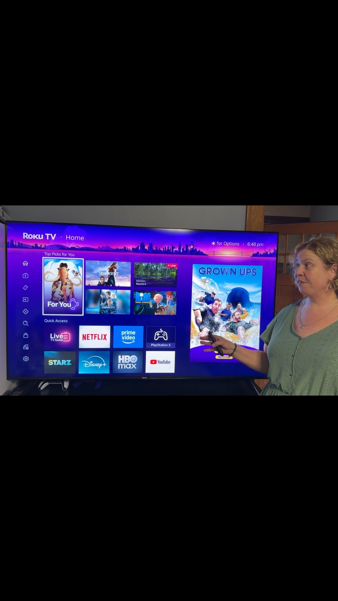 Roku 65” smart 4K QLED TV with remote/voice control and Bluetooth capabilities. Easy to use remote and connects to other devices seamlessly.  Very affordable loved the white glove service the delivered with other jade unpacking and hauling the large box away at no extra cost.    

#LTKHome #LTKdayinmylife