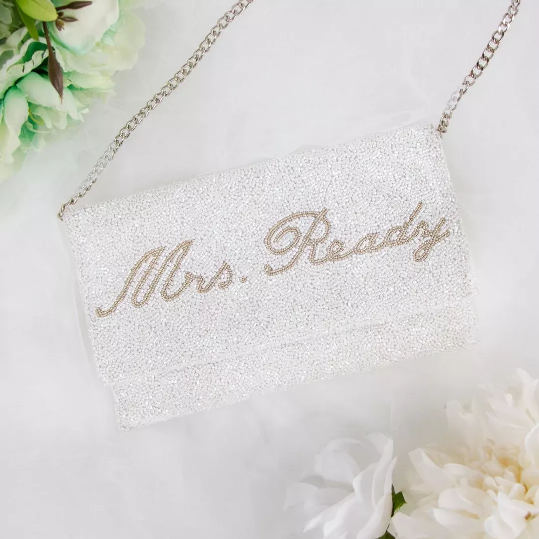 Personalized Mrs Beaded Clutch Purse