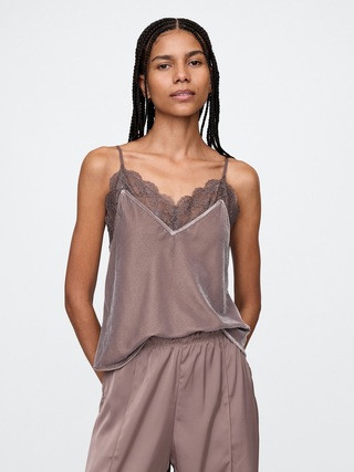Recycled Velvet Lace-Trim Cami | Gap (CA)