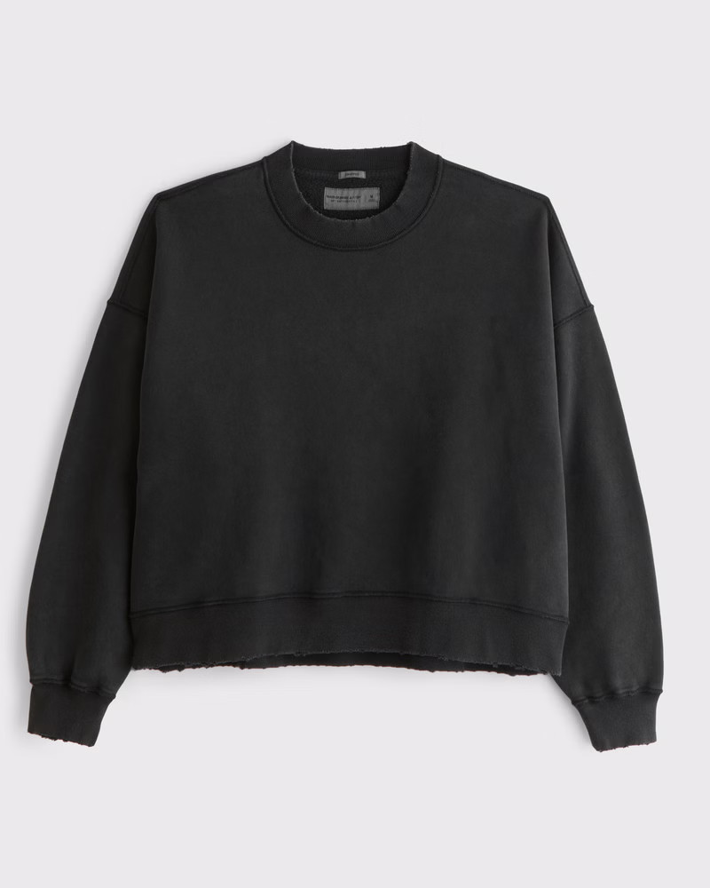 Abercrombie & Fitch Men's Cropped Essential Crew Sweatshirt in Black - Size M | Abercrombie & Fitch (US)
