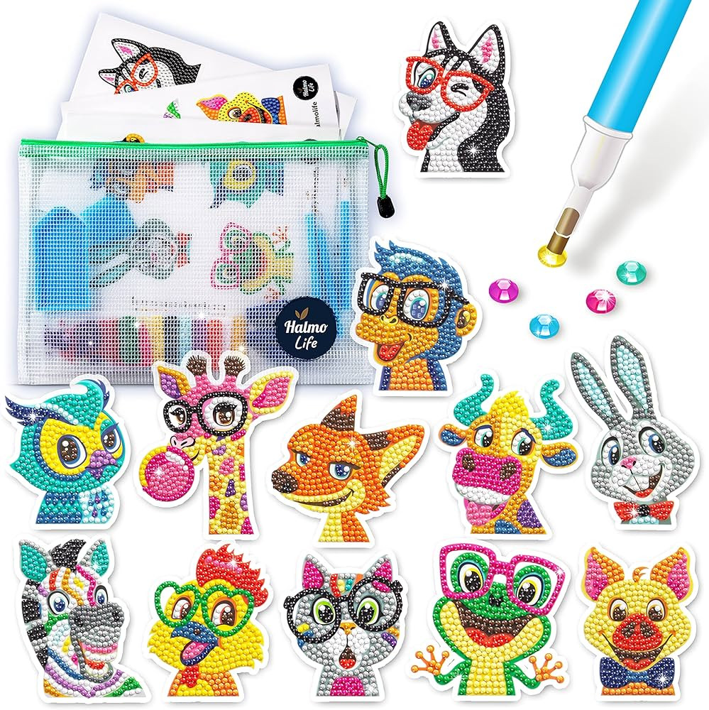 Halmolife 5D Painting Stickers for Kids and Adult Beginners Gem Paint by Numbers Diamonds Arts fo... | Amazon (US)