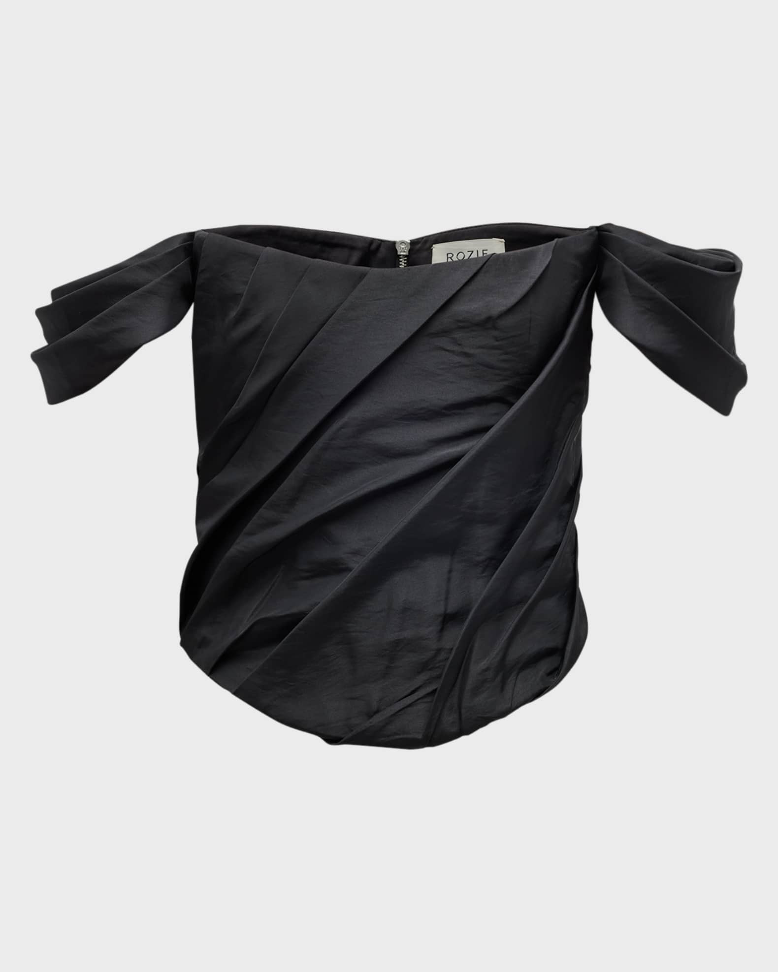 Rozie Corsets Pleated Off-Shoulder Taffeta Corset | Neiman Marcus