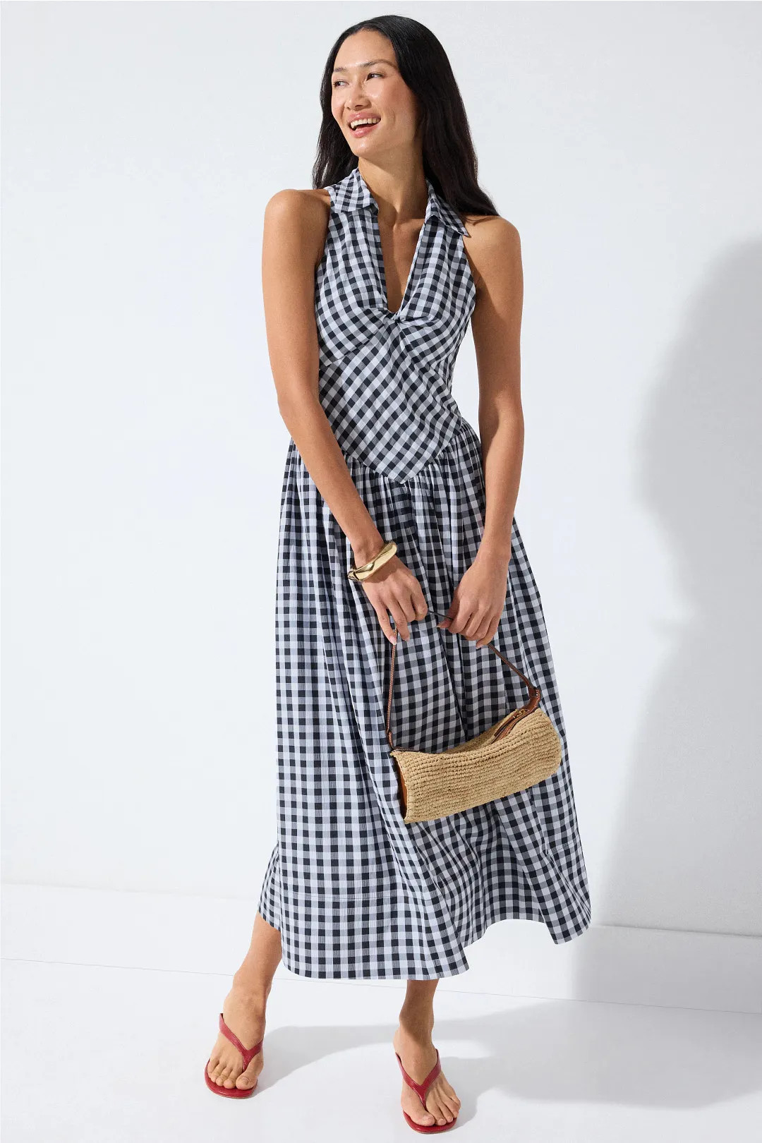 Collared Drop Waist Midi Dress | Rent the Runway