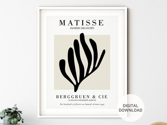 Henri Matisse Cutout Neutral Art Print, Exhibition Vintage Poster, Matisse Inspired Boho French P... | Etsy ROW