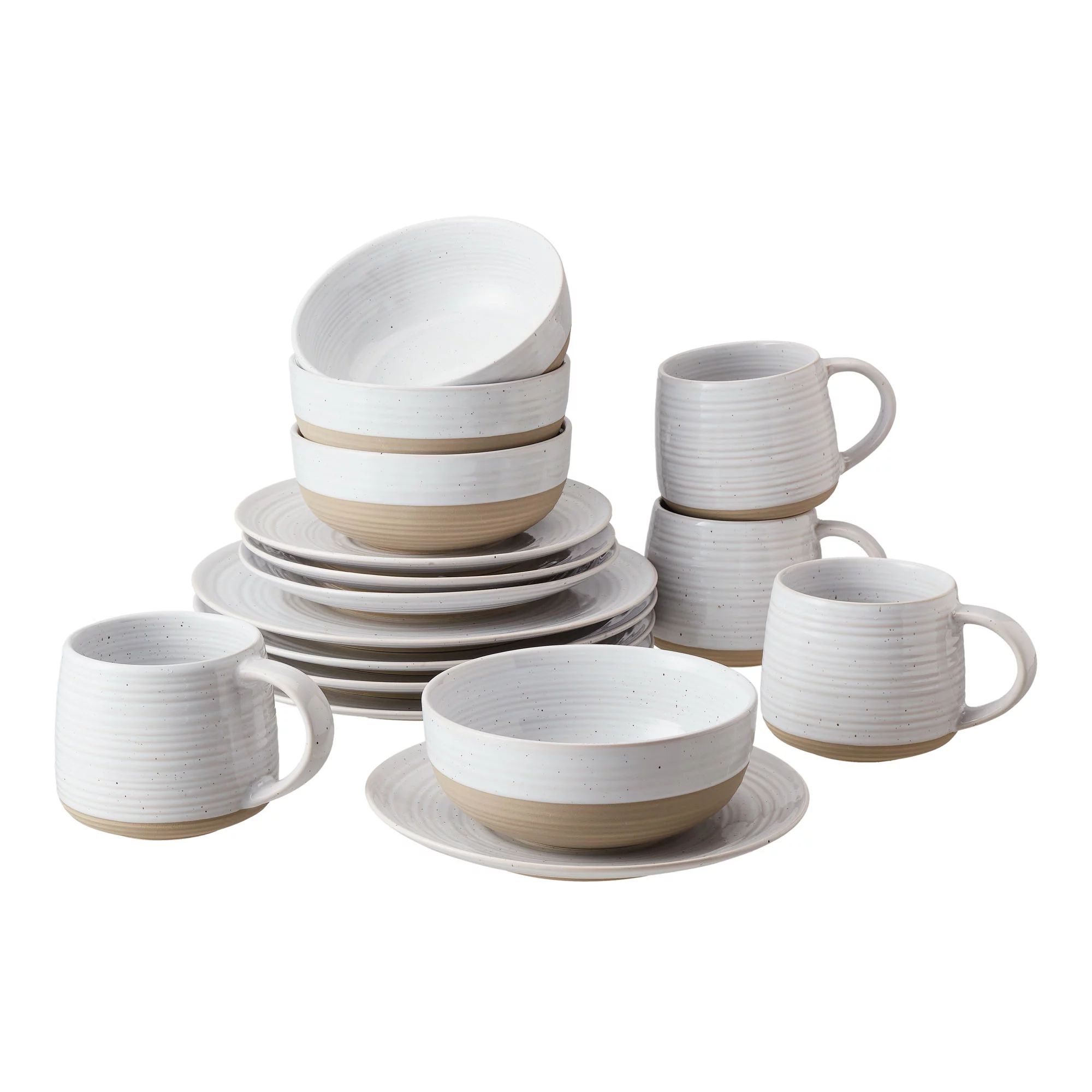 Better Homes & Gardens Abott Stoneware 16 Piece Dinnerware Set - Walmart.com | Walmart (US)