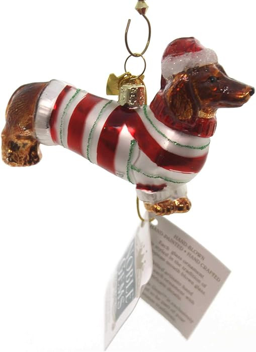 Kurt Adler 3-1/2-Inch Noble Gems Glass Daschund Ornament (YAMNB0313), Christmas | Amazon (US)