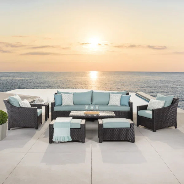 Fionnula 7 Pieces Rattan Sunbrella Sofa Seating Group with Cushions | Wayfair North America