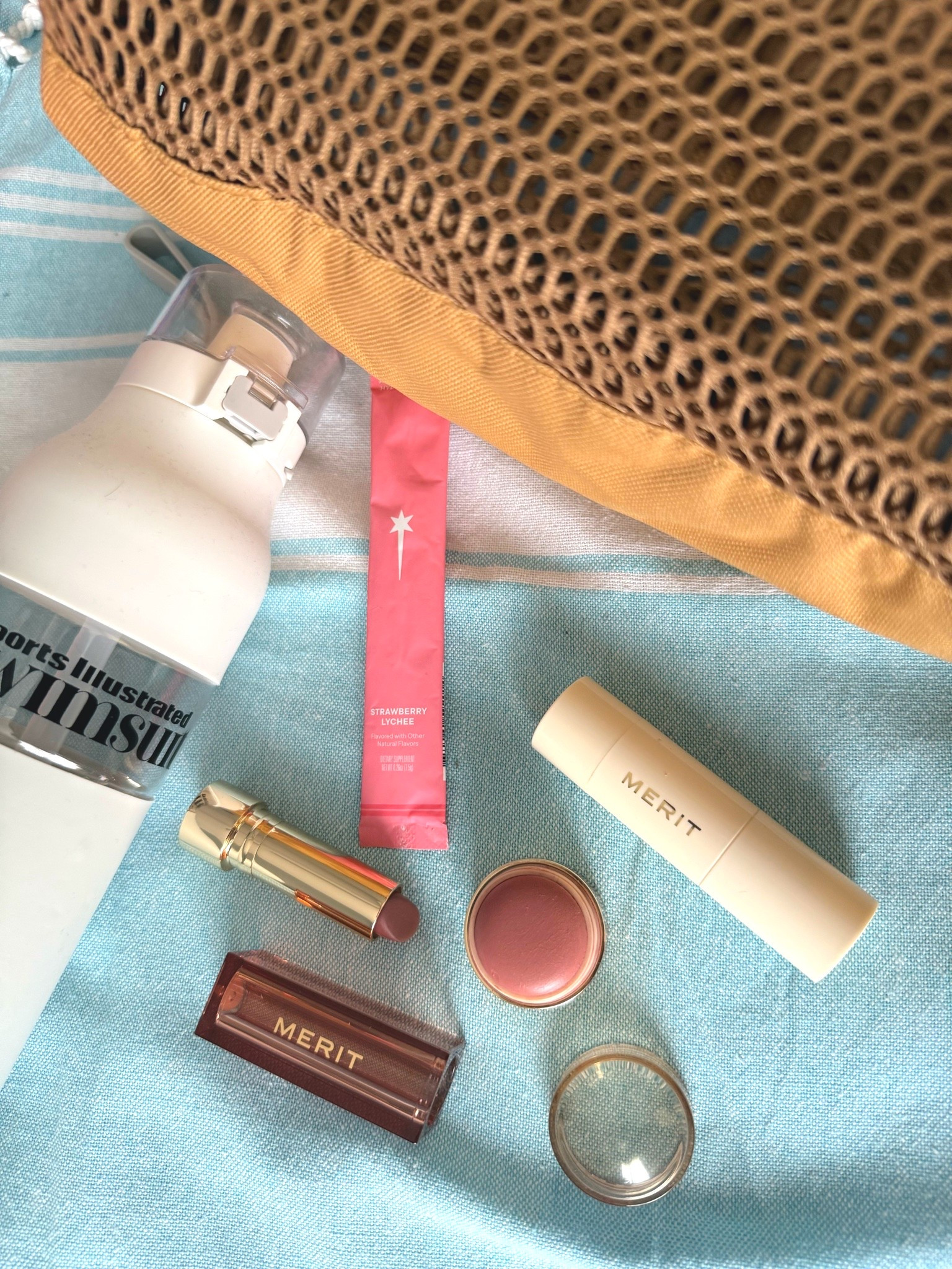 My summer must haves! For the best beach days, I always bring water for hydration and the drink sprinter hydration packets cause we’re also hydrating our skin!!

Next is the best everyday natural makeup by @Merit !! I’ve loved their flush balm blush for years I use the shade Beverly Hills and to die for!! Next is the Merithighlighting balm- perfect for that glowly skin. I love to use mine on my shoulders and along my collarbone plus on the nose. Truly amazing and so perfect I’m loving the shade Cava. If you’re heading out for lunch after apply the Merit signature lip for a little spice and color on the lip. The best part is all of merit products are clean and even EU compliant which is great for us sensitive skin girlies!

Lastly, a cute tote bag and towel and we’re ready for a perfect summer day! ☀️￼

#LTKBeauty #LTKTravel #LTKgrwm