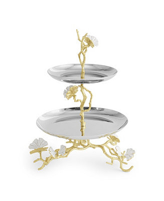 Butterfly Ginkgo Gold Two Tier Etagere | Macy's