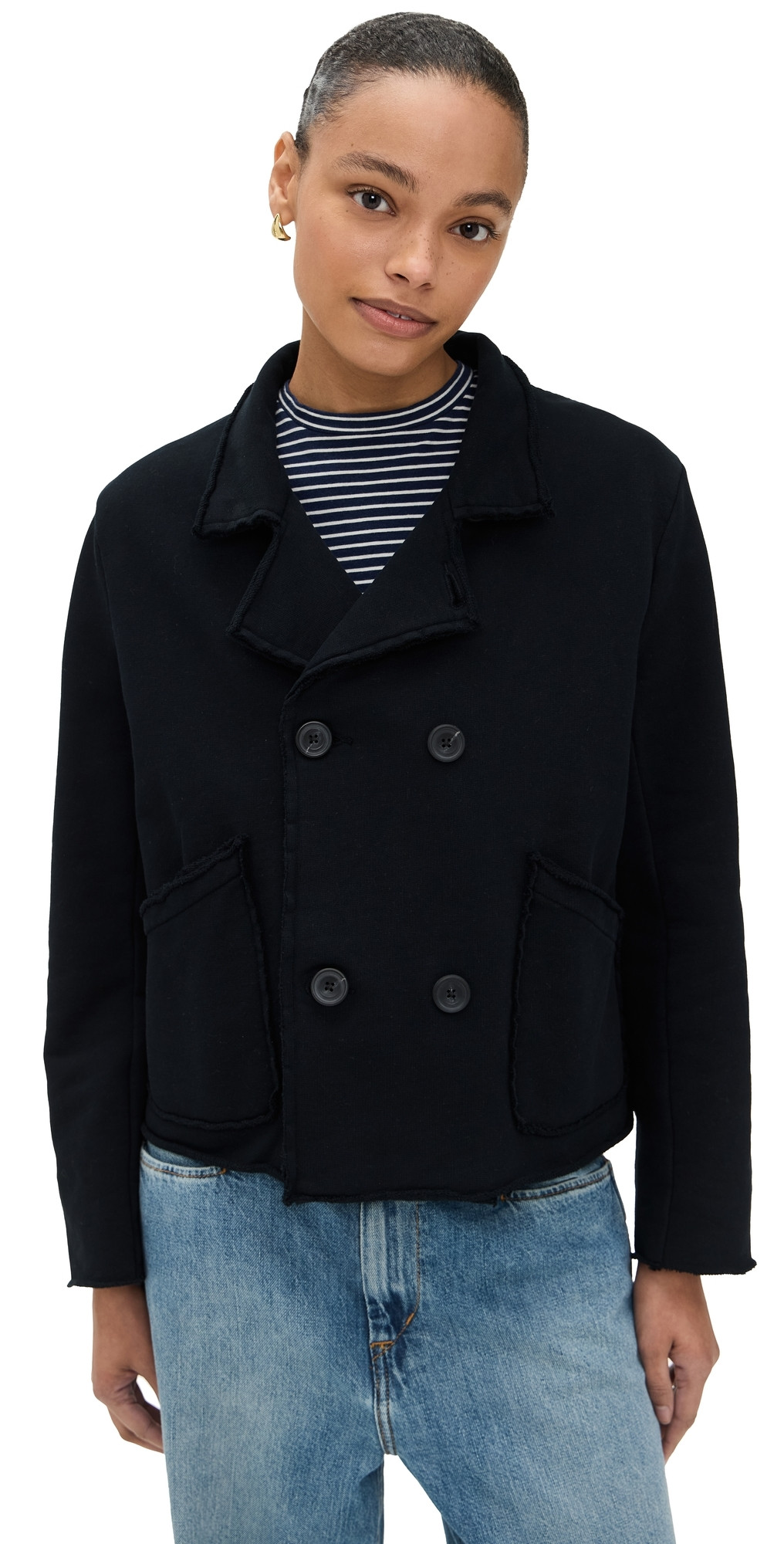 Frank & Eileen Mini Belfast Crop Peacoat British Royal Navy L | Shopbop