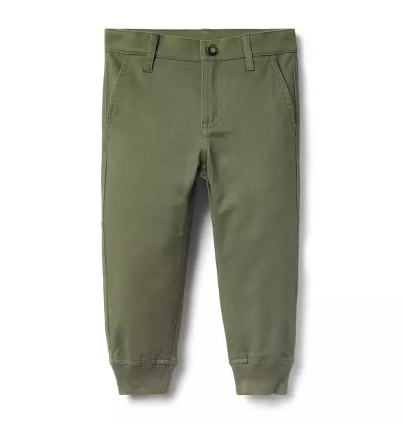 The Button Twill Jogger | Janie and Jack