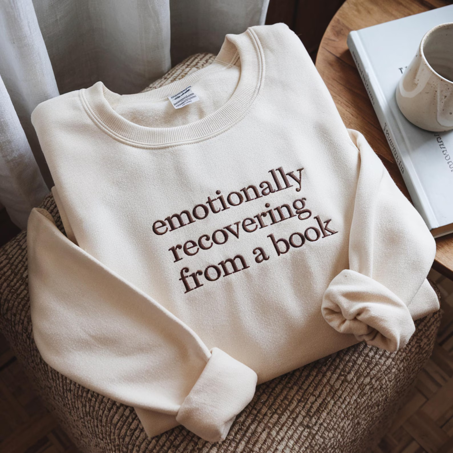 Embroidered Bookish Sweatshirt: Funny Reading Crewneck, Book Lover Gift - Etsy | Etsy (US)