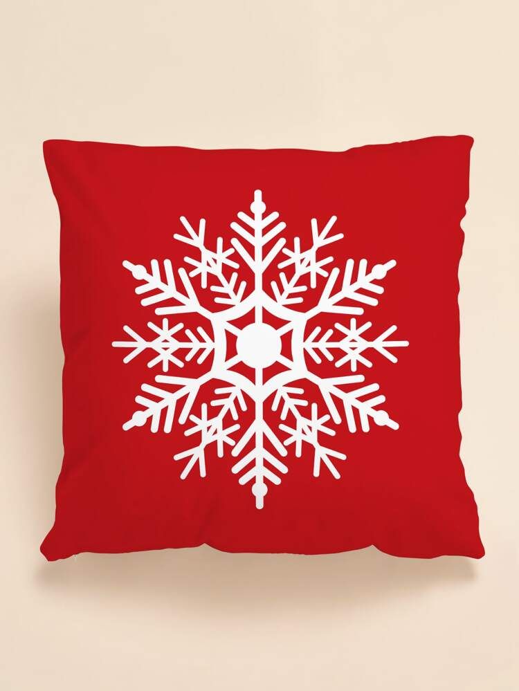 Christmas Snowflake Print Cushion Cover Without Filler | SHEIN