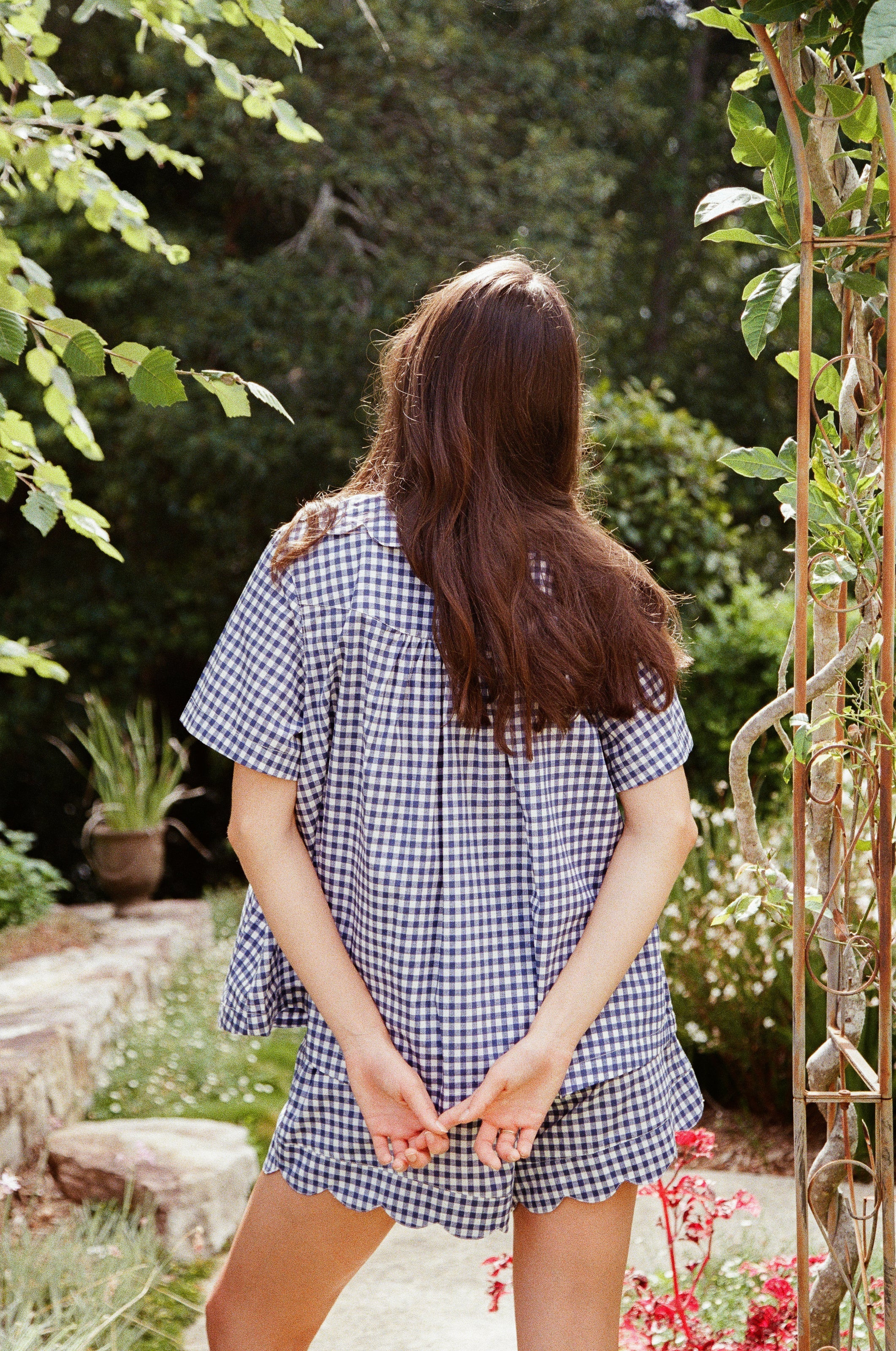 Penelope Sleep Set - Gingham - Navy | Piyama US