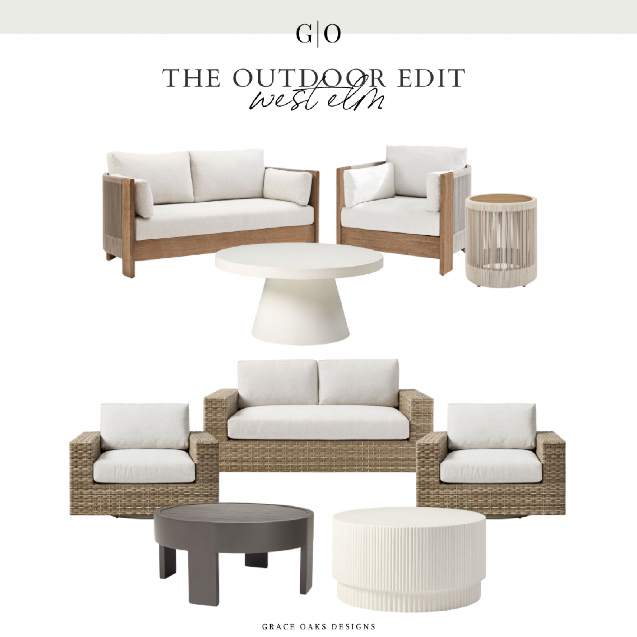 the outdoor edit: west elm patio favorites. Investment patio furniture. 

outdoor furniture. Patio furniture. Woven patio set. Outdoor table. Modern outdoor furniture. Neutral outdoor furniture  

#LTKhome #LTKFind #LTKSeasonal