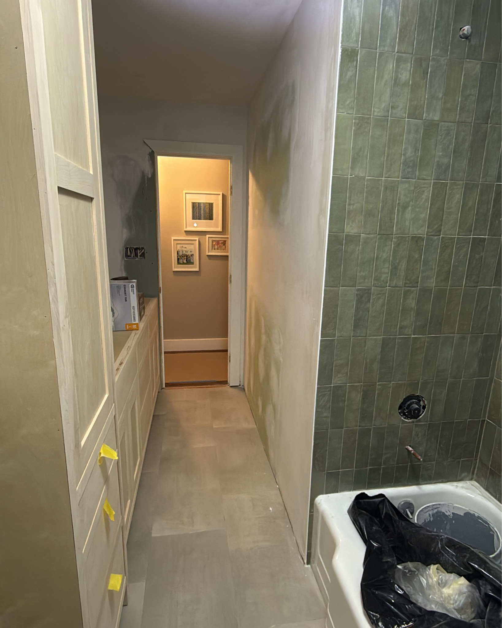 Bathroom progress pic! Zellige tile, brass hardware, chrome hardware #bathroom #interiordesign #timelessbathroom interior wood stains

#LTKHome