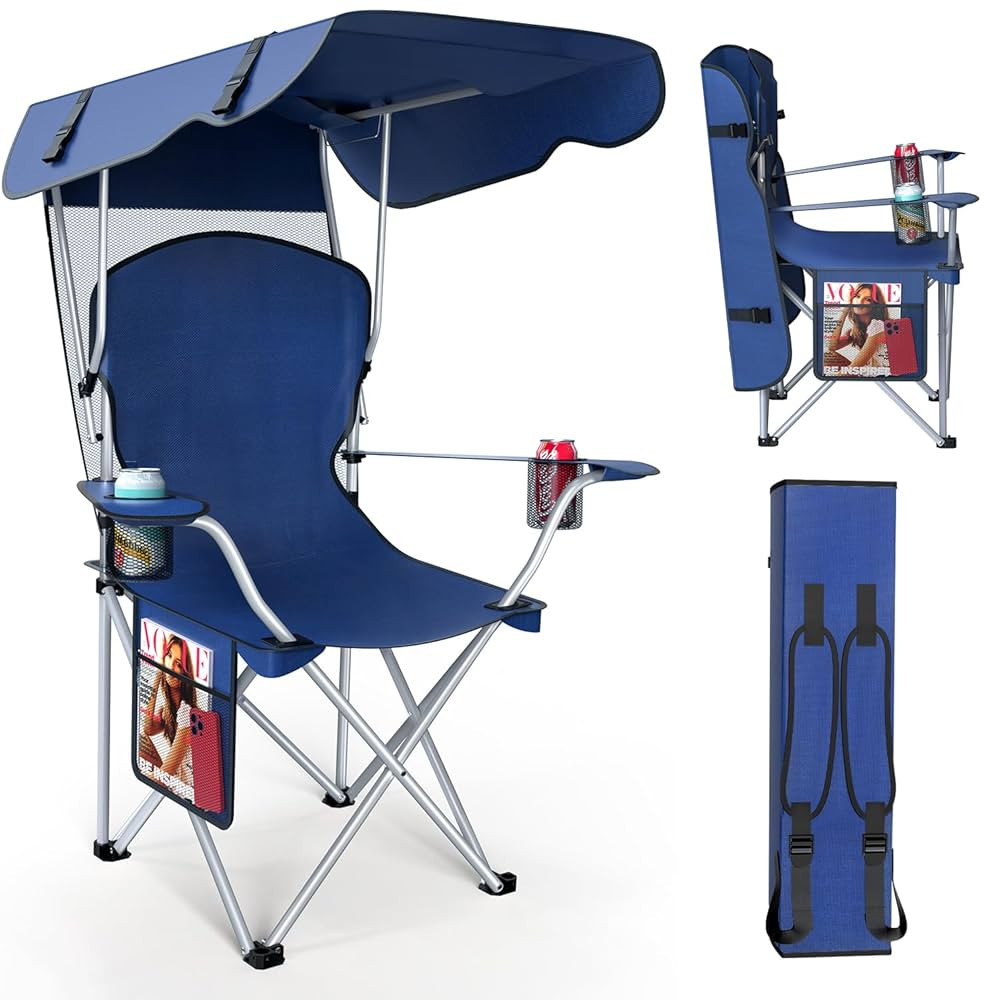 Portable Camping Chair with Canopy - Folding Chair with Canopy, Durable 600D Oxford Canopy Chair ... | Amazon (US)