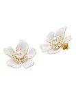 Flora Goldtone, Enamel & Pearl Stud Earrings | Saks Fifth Avenue