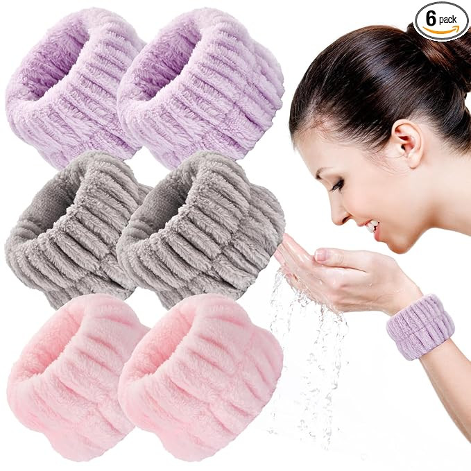 6pcs Wrist Bands for Washing Face Wash Wristbands Wrist Towels Arm Bands for Skincare Makeup Wris... | Amazon (US)