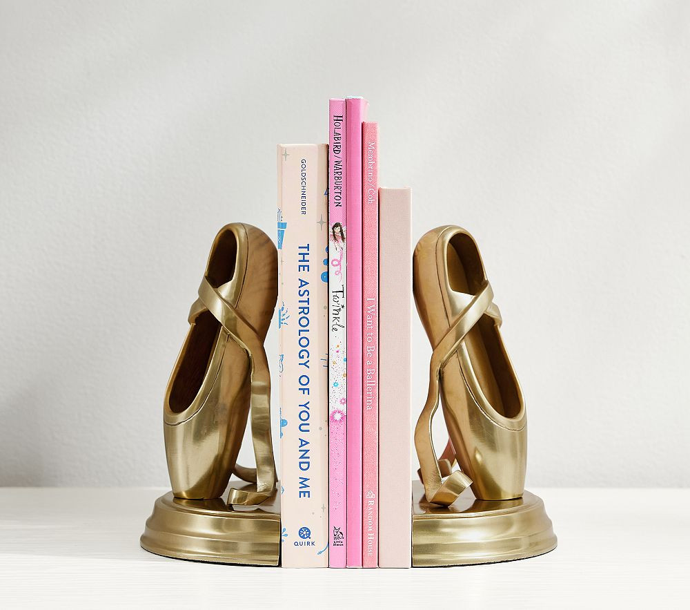 Ballet Slipper Gold Bookends | Pottery Barn Kids